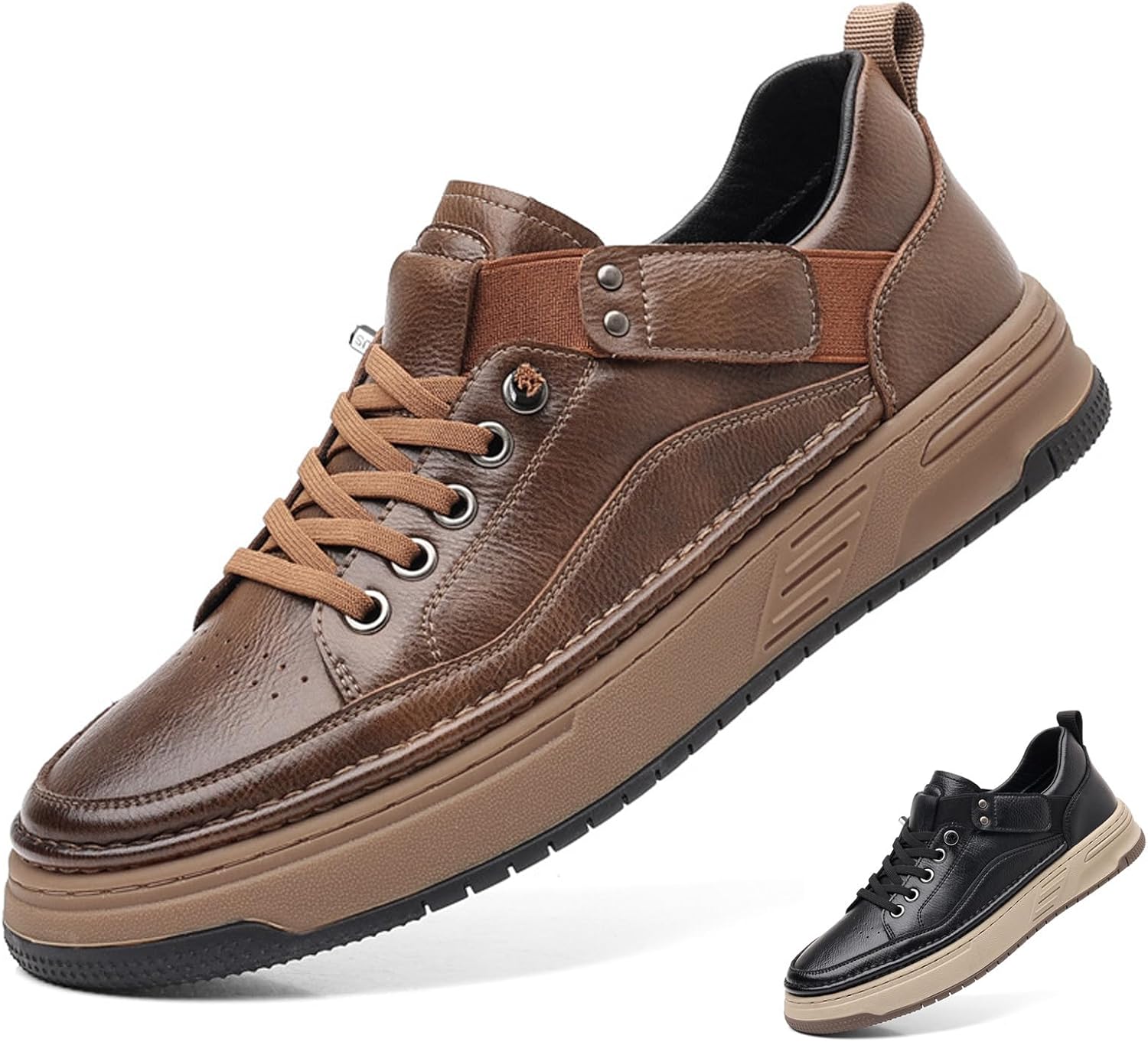 Мужские кроссовки с круглым носком из натуральной кожи, дышащие, на платформе, модные, ретро, удобные, низкие, с шнуровкой, с нескользящей мягкой подошвой, повседневные, для прогулок, плоская подошва, для скейтборда Nsneond, коричневый
Мужские кроссовки с круглым носком из натуральной кожи, дышащие, на платформе, модные, ретро, удобные, низкие, с шнуровкой, с нескользящей мягкой подошвой, повседневные, для прогулок, плоская подошва, для скейтборда Nsneond, коричневый