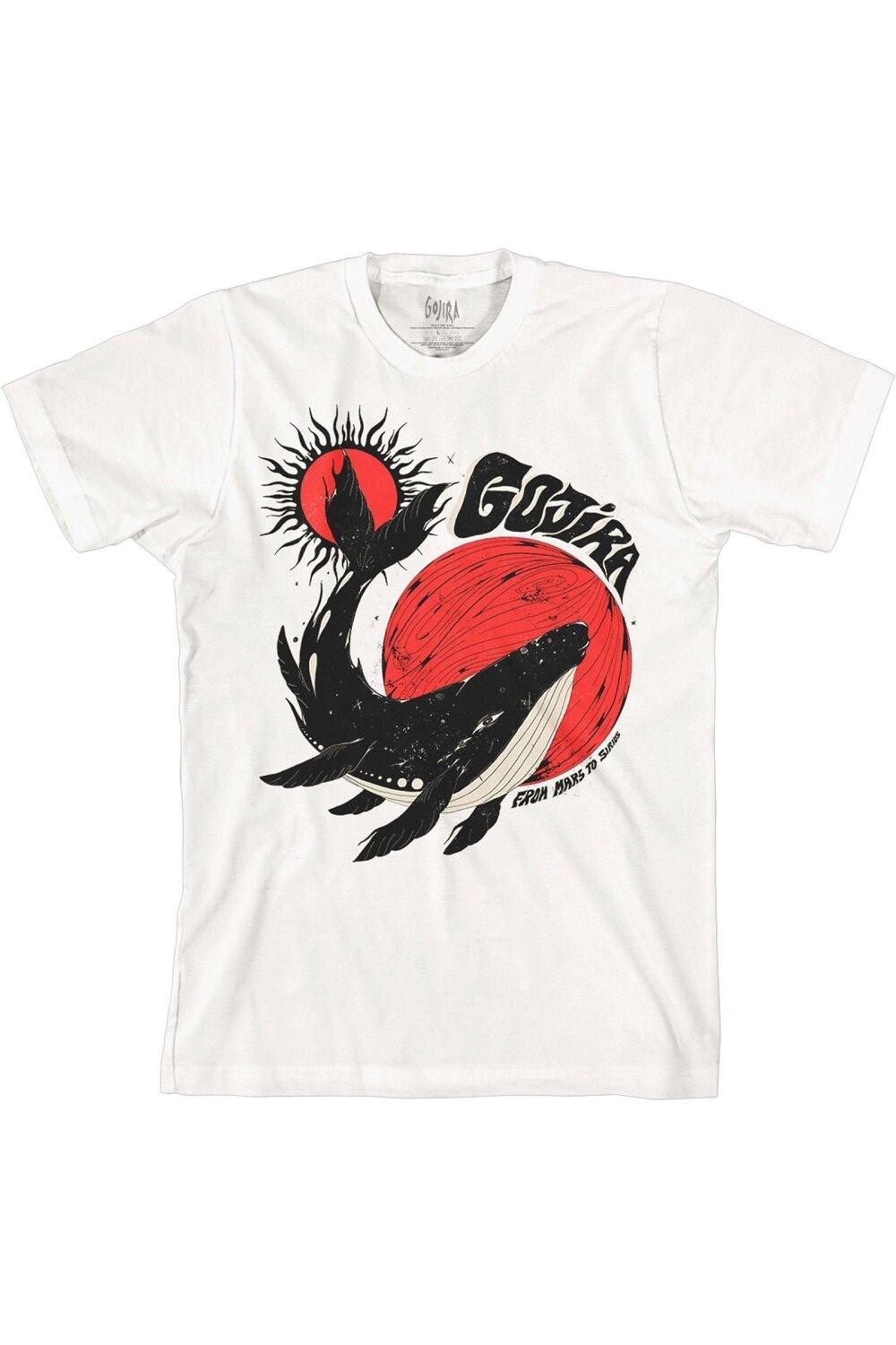 Хлопковая футболка с изображением кита «От Марса до Сириуса» Gojira, белый
Хлопковая футболка с изображением кита «От Марса до Сириуса» Gojira, белый