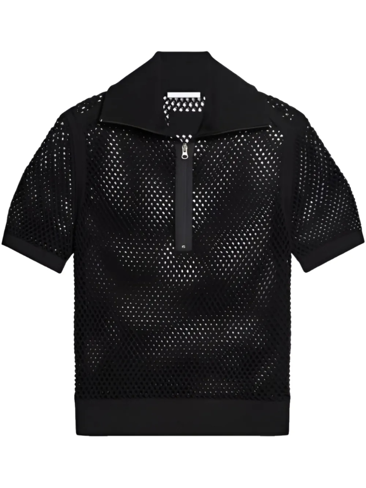 Рубашка-поло Helmut Lang с ажурной вязкой, черный 
Рубашка-поло Helmut Lang с ажурной вязкой, черный