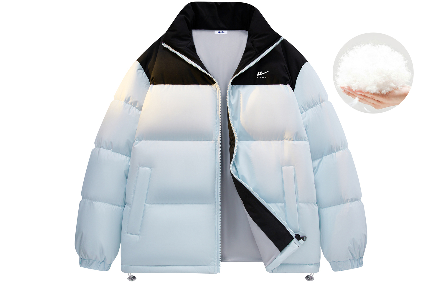 WARRIOR Пуховик унисекс серии Candy Cube, Light Blue Multicolor 
WARRIOR Пуховик унисекс серии Candy Cube, Light Blue Multicolor