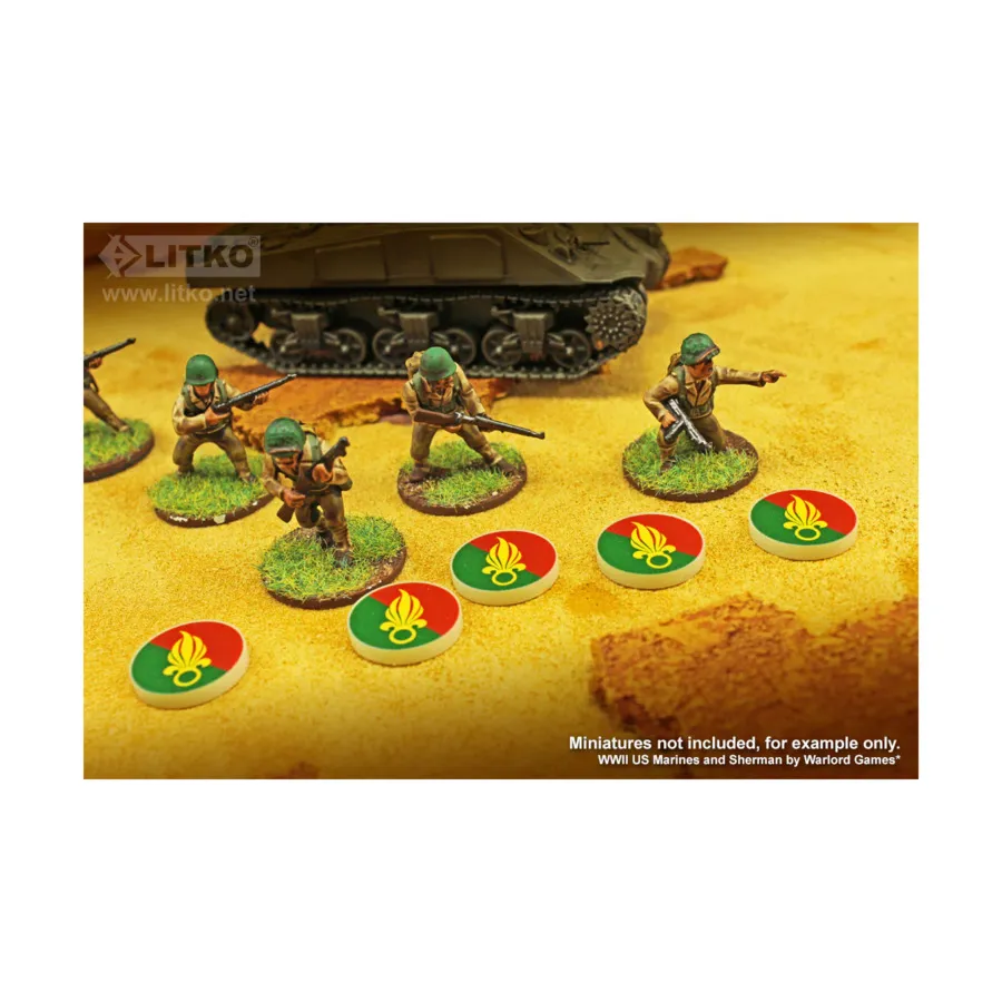 Премиальные печатные жетоны фракций времен Второй мировой войны — Французский Иностранный Легион (10), Token Sets - WWII Factions & Flags
Премиальные печатные жетоны фракций времен Второй мировой войны — Французский Иностранный Легион (10), Token Sets - WWII Factions & Flags