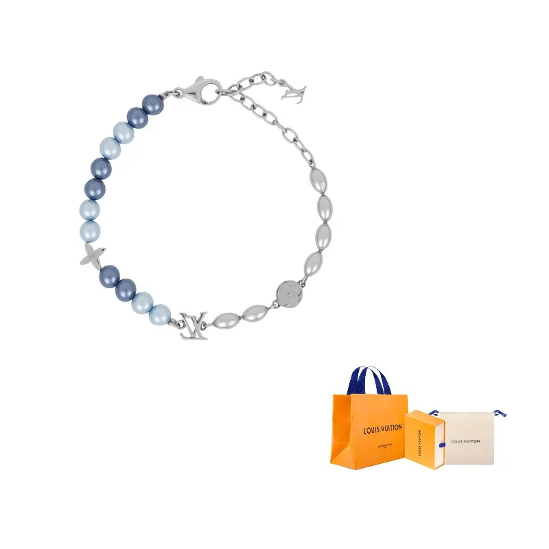 LOUIS VUITTON Браслеты унисекс с синими стеклянными и металлическими бусинами
LOUIS VUITTON Браслеты унисекс с синими стеклянными и металлическими бусинами