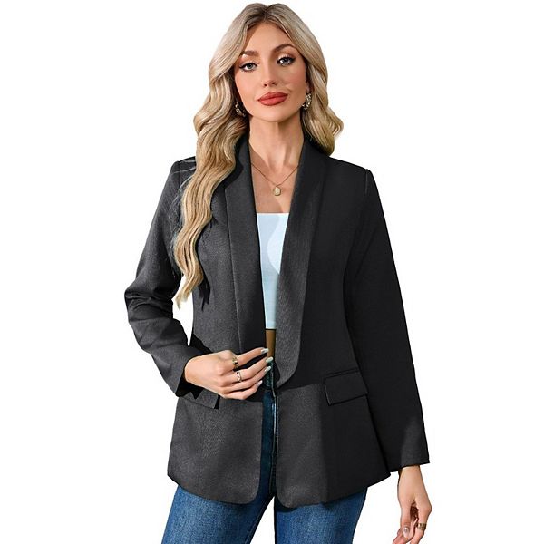 Женский блейзер с шальным воротником и клапанами на карманах Kojooin, Black
Женский блейзер с шальным воротником и клапанами на карманах Kojooin, Black