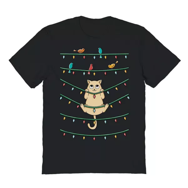 Мужская футболка с рождественским рисунком кота и птиц Licensed Character, черный
Мужская футболка с рождественским рисунком кота и птиц Licensed Character, черный