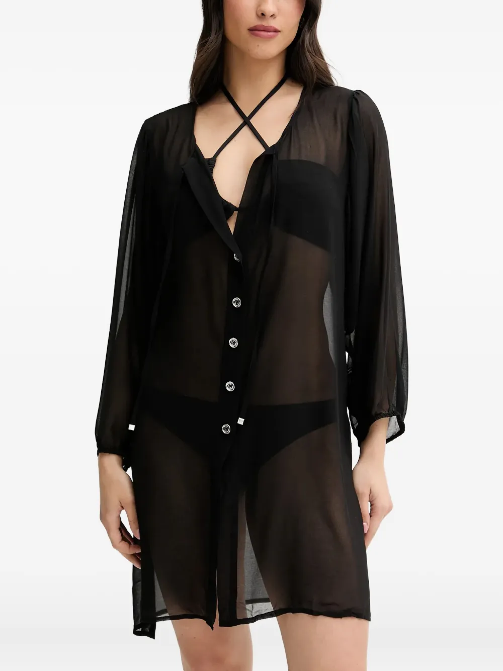 Туника-накидка на пуговицах Michael Michael Kors, черный
Туника-накидка на пуговицах Michael Michael Kors, черный