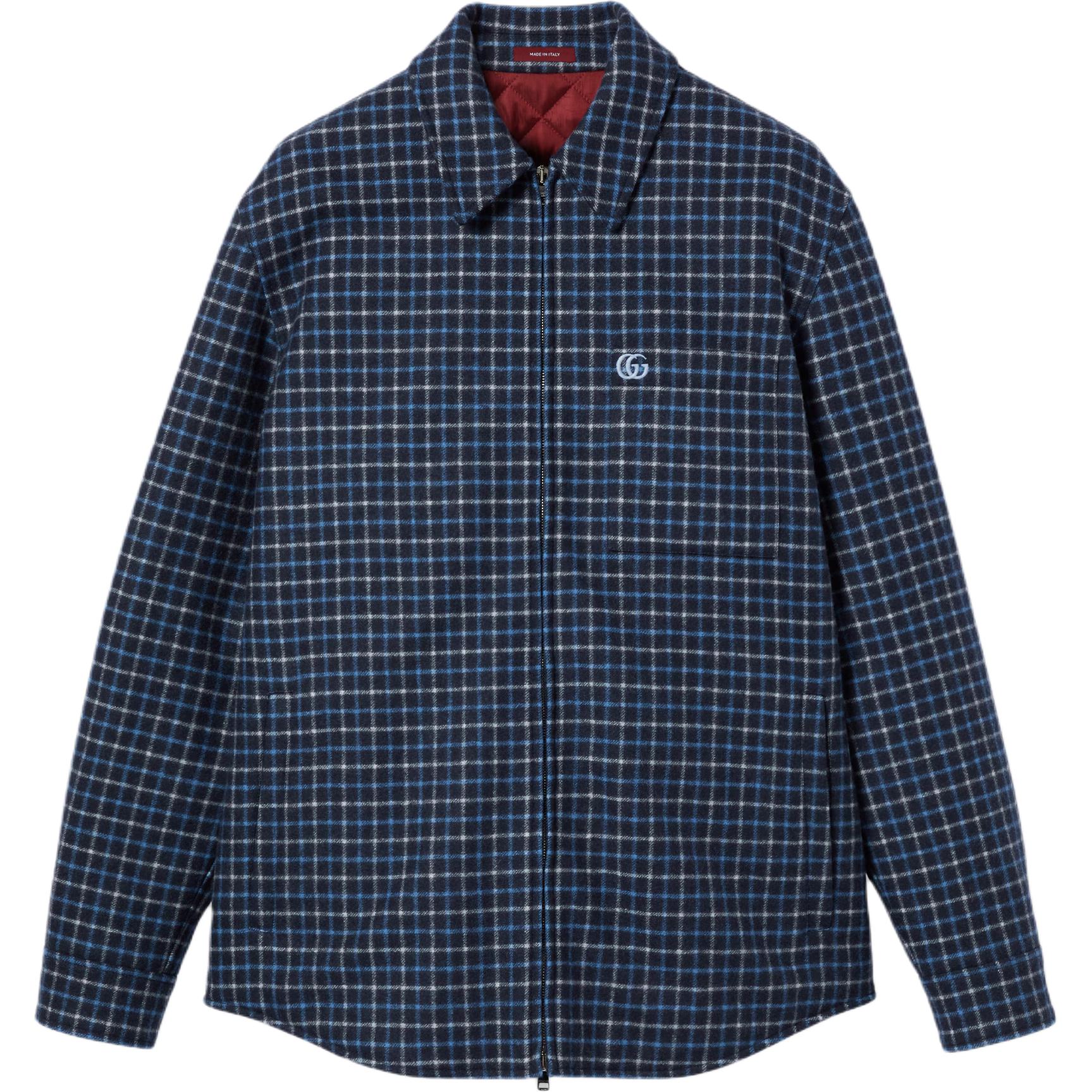 GUCCI Шерстяная фланелевая куртка с молнией и вышивкой, Blue
GUCCI Шерстяная фланелевая куртка с молнией и вышивкой, Blue