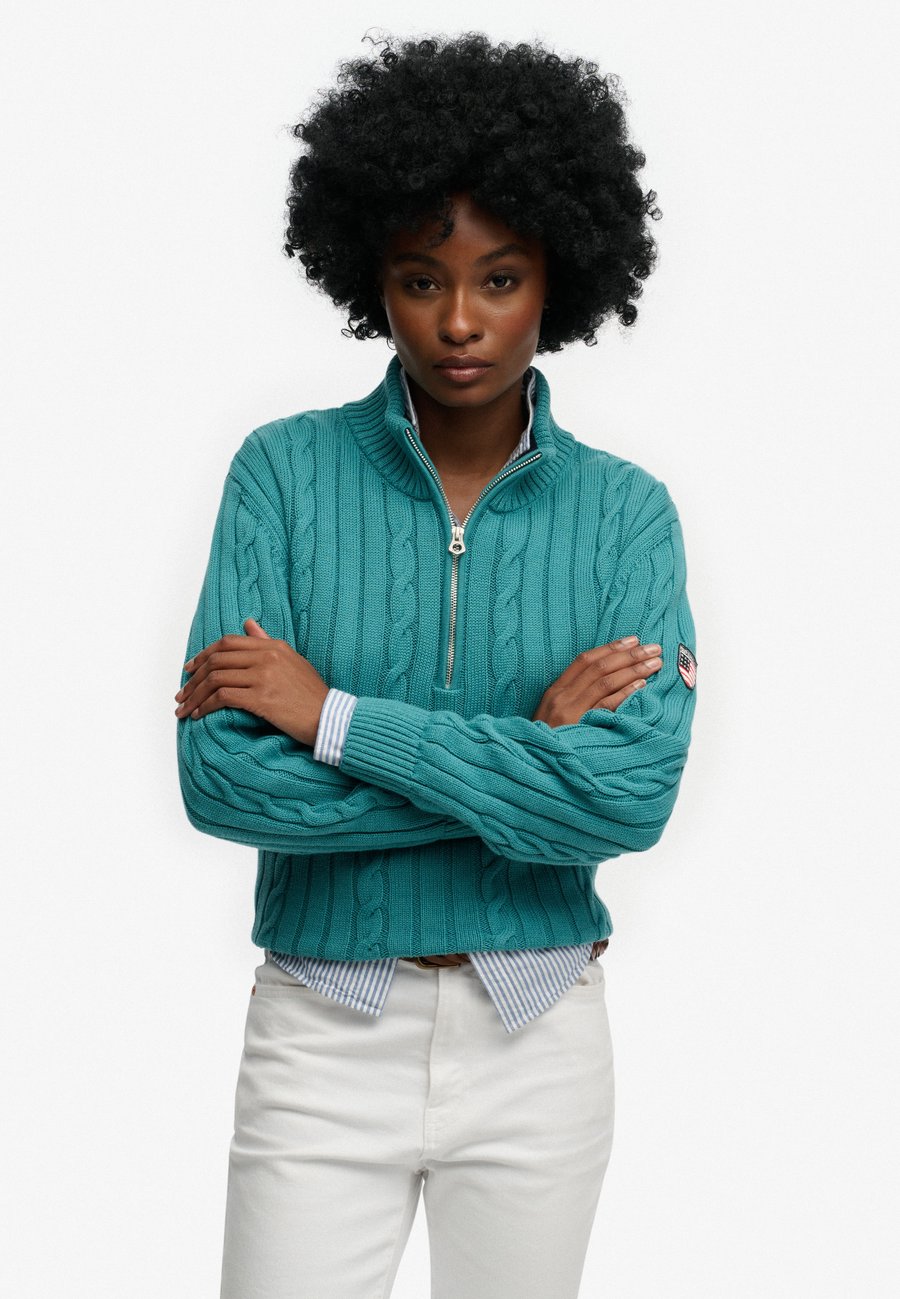 Джемпер Superdry & Co SLOUCHY CABLE HALF ZIP, Teal/Green
Джемпер Superdry & Co SLOUCHY CABLE HALF ZIP, Teal/Green