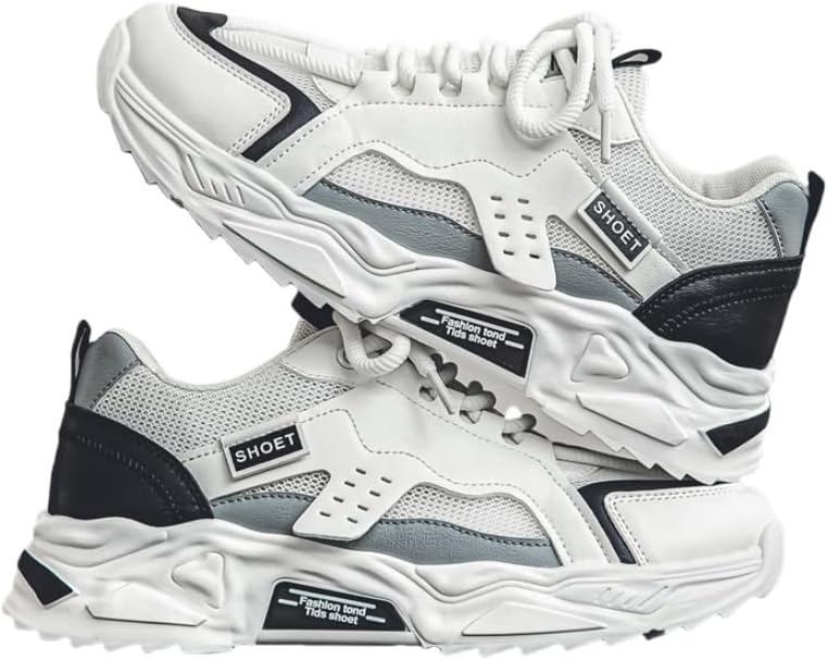 Мужские повседневные туфли - модные дышащие массивные кроссовки, молодежные корейские спортивные обувь с толстой подошвой для стильного образа Clolinde, белый
Мужские повседневные туфли - модные дышащие массивные кроссовки, молодежные корейские спортивные обувь с толстой подошвой для стильного образа Clolinde, белый