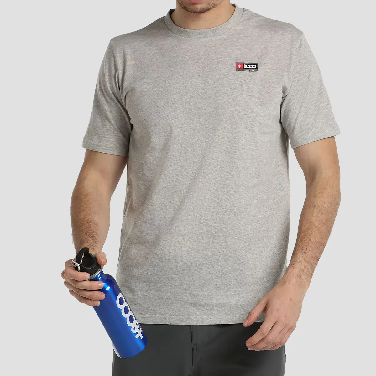 Мужская футболка Justi +8000, серый 
Мужская футболка Justi +8000, серый