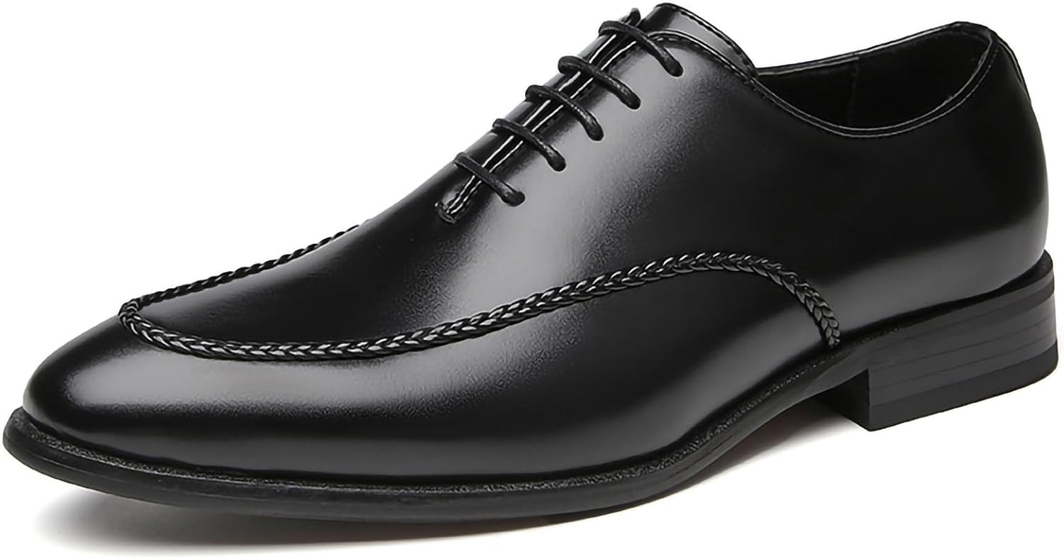 Мужские классические туфли оксфорды на шнуровке с современным дизайном, круглым носком и рабочей подошвой из искусственной кожи Generic, черный
Мужские классические туфли оксфорды на шнуровке с современным дизайном, круглым носком и рабочей подошвой из искусственной кожи Generic, черный