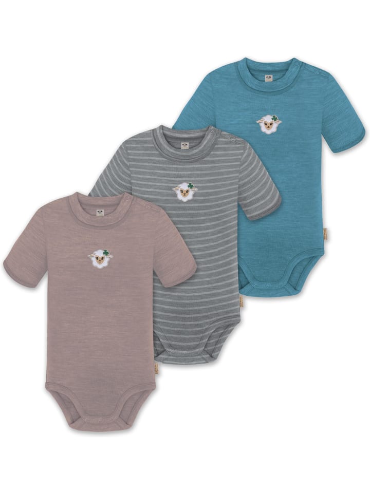 Normani Outdoor Sports Комплект из 3 унисекс комбинезонов-боди с короткими рукавами и пуговицами из мериносовой шерсти для младенцев, синего, серого и розового цвета
Normani Outdoor Sports Комплект из 3 унисекс комбинезонов-боди с короткими рукавами и пуговицами из мериносовой шерсти для младенцев, синего, серого и розового цвета