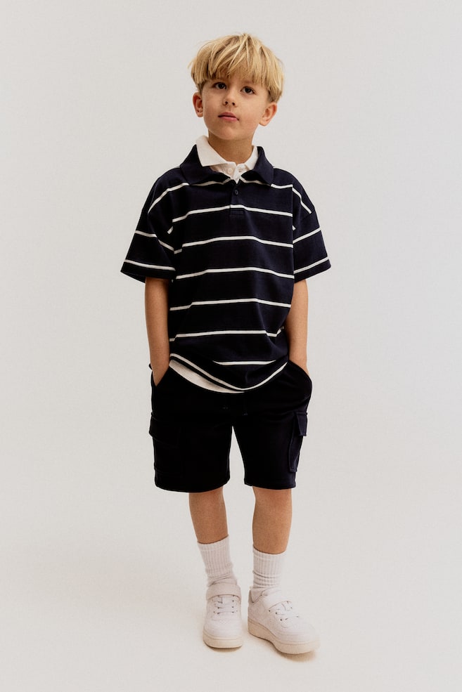 Шорты-Карго из трикотажной ткани H&M, синий
Шорты-Карго из трикотажной ткани H&M, синий