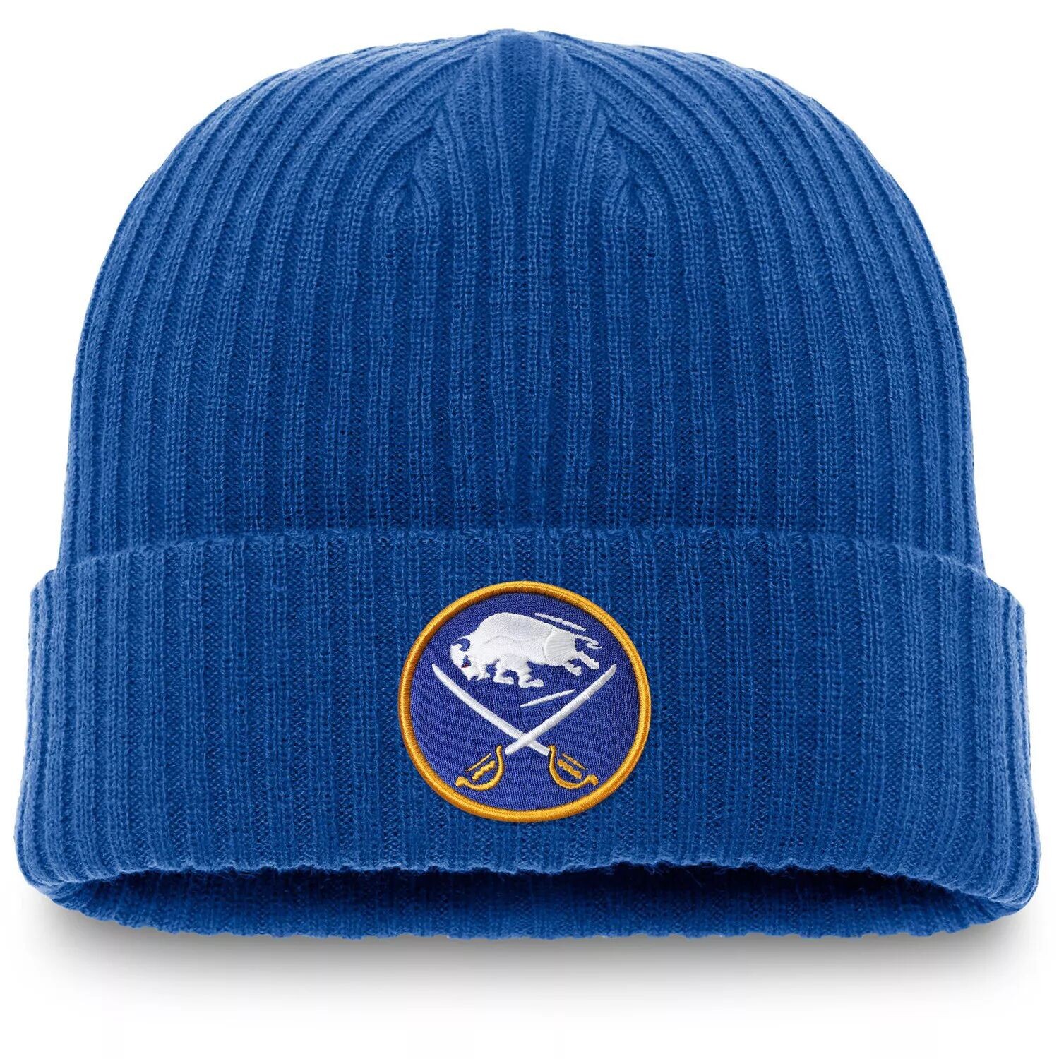 Мужская вязаная шапка с манжетами и манжетами с фирменным логотипом Fanatics Royal Buffalo Sabres Core Primary
Мужская вязаная шапка с манжетами и манжетами с фирменным логотипом Fanatics Royal Buffalo Sabres Core Primary