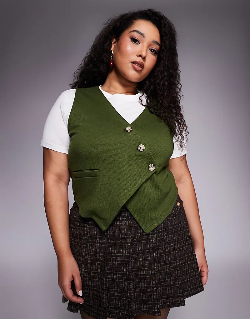 Жилет-топ Curve из трикотажного твила ASOS DESIGN асимметричного кроя оливкового цвета
Жилет-топ Curve из трикотажного твила ASOS DESIGN асимметричного кроя оливкового цвета