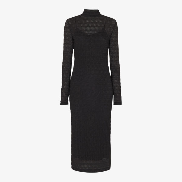 Платье миди фактурной вязки с высоким воротником и длинными рукавами Whistles, черный
Платье миди фактурной вязки с высоким воротником и длинными рукавами Whistles, черный