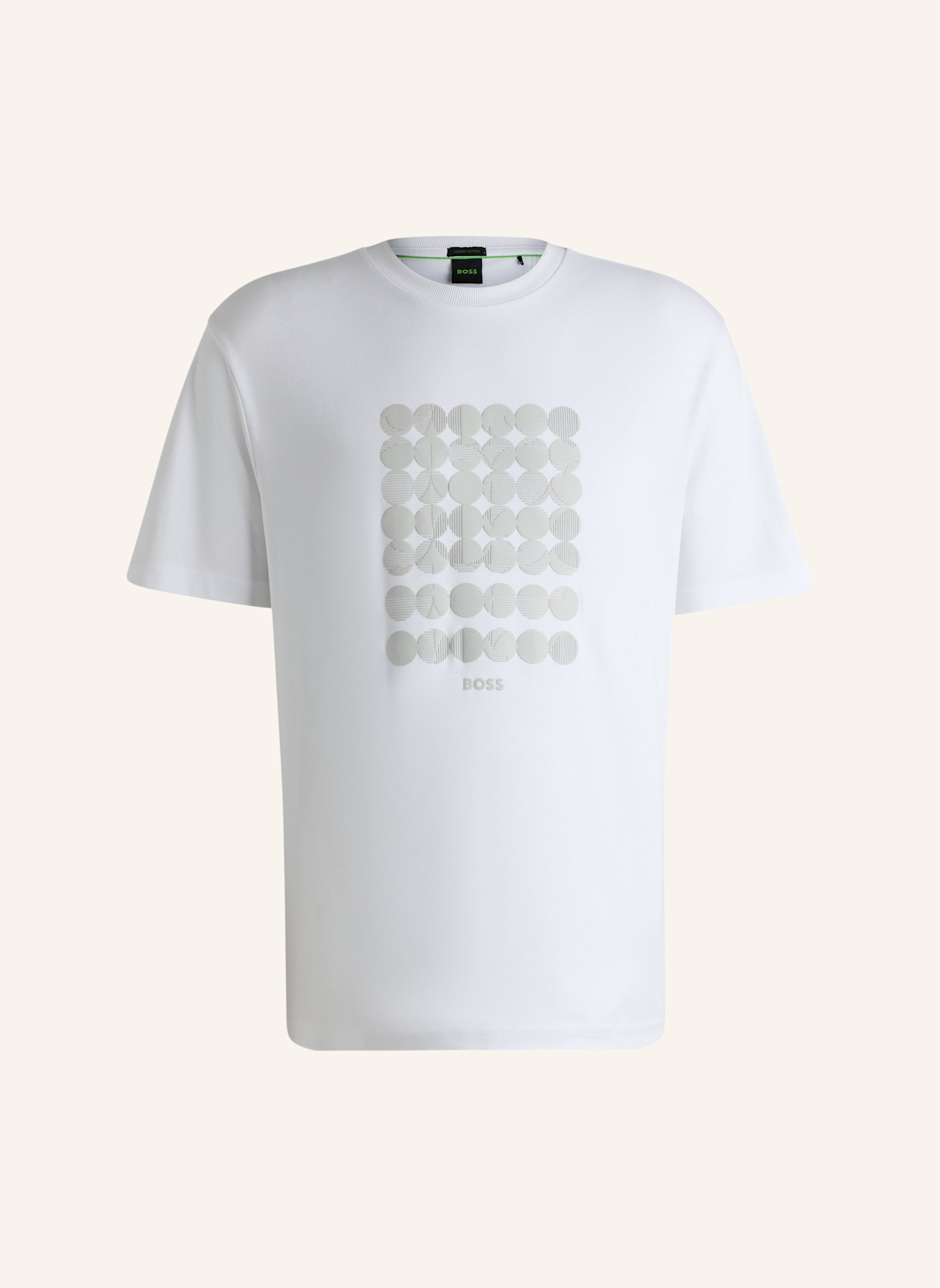 Футболка с принтом в полоску c свободным кроем Boss, белый 
Футболка с принтом в полоску c свободным кроем Boss, белый