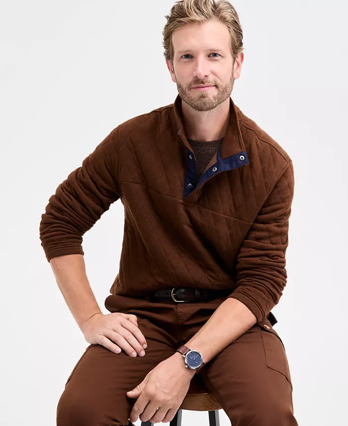 Мужской стеганый свитер с воротником-стойкой на кнопках Club Room, коричневый
Мужской стеганый свитер с воротником-стойкой на кнопках Club Room, коричневый