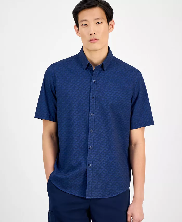 Мужская рубашка Signature с геометрическим принтом Alfani, синий
Мужская рубашка Signature с геометрическим принтом Alfani, синий