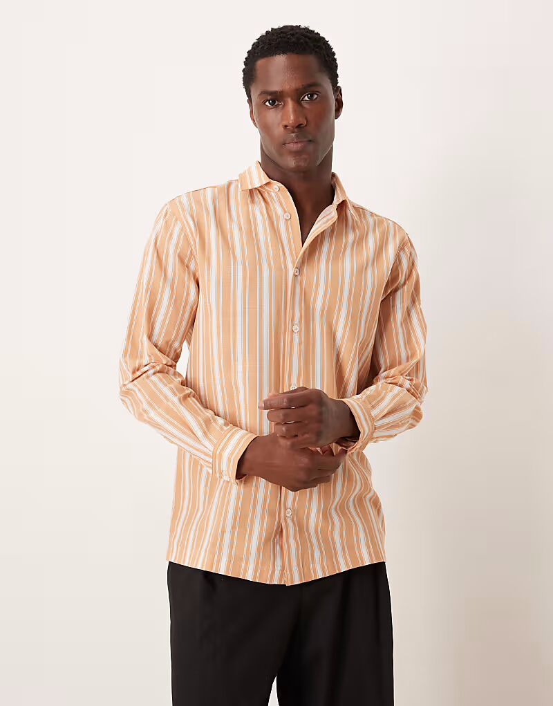 Рубашка классического кроя в оранжевую полоску Asos Design
Рубашка классического кроя в оранжевую полоску Asos Design