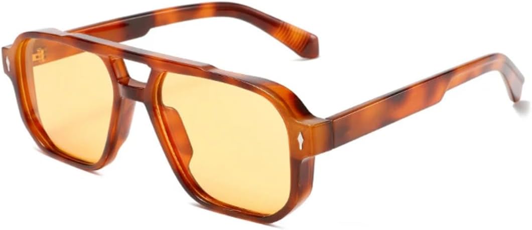 Винтажные мужские солнцезащитные очки с двойной перемычкой, квадратной формы, модные солнцезащитные очки UV400 для женщин, трендовые очки с заклепками UATXTAU, Amber Light Orange
Винтажные мужские солнцезащитные очки с двойной перемычкой, квадратной формы, модные солнцезащитные очки UV400 для женщин, трендовые очки с заклепками UATXTAU, Amber Light Orange