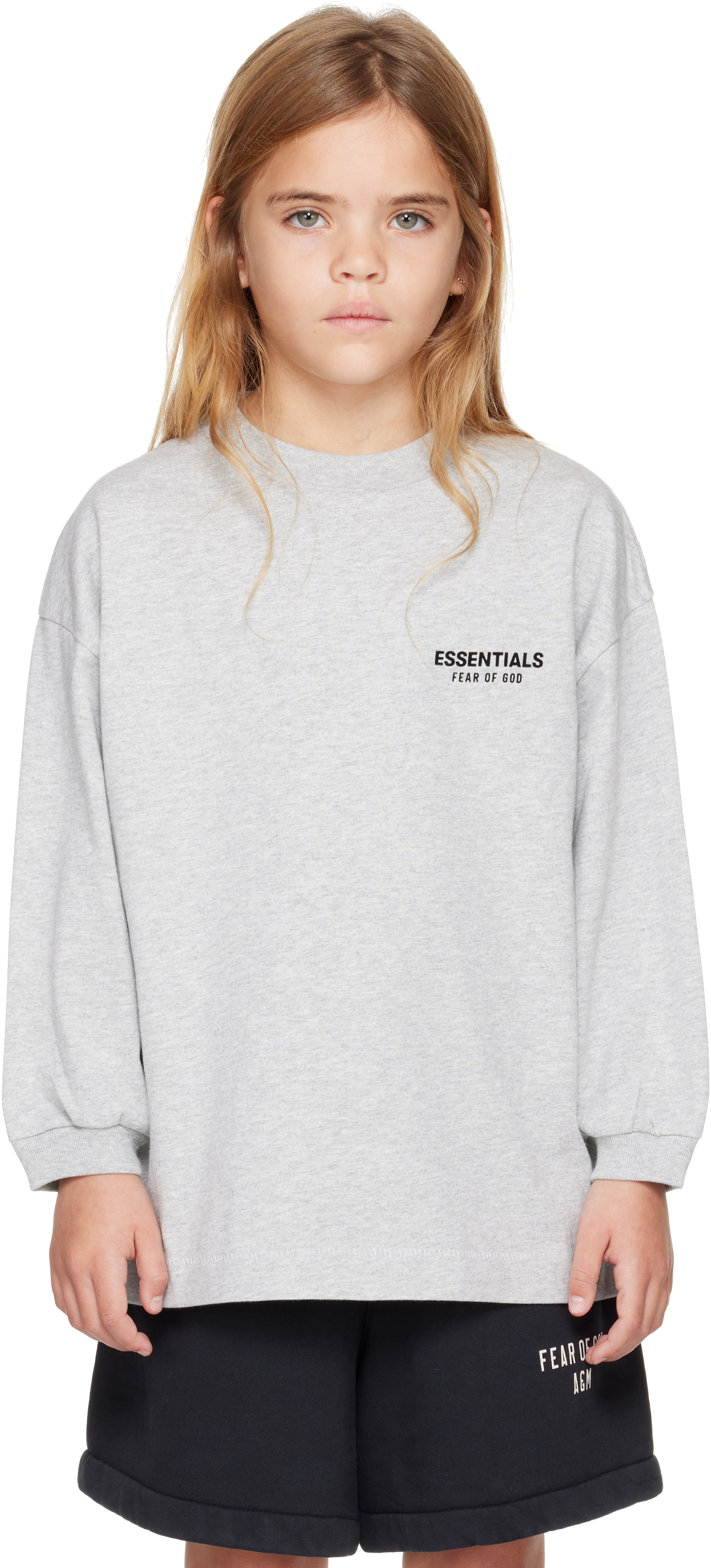 Детская серая футболка с длинным рукавом из джерси Fear of God ESSENTIALS, Light heather gray
Детская серая футболка с длинным рукавом из джерси Fear of God ESSENTIALS, Light heather gray