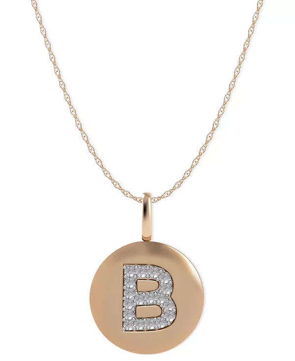 Ожерелье из 14-каратного розового золота с подвеской в виде буквы B в форме диска с бриллиантами Macy'S, none
Ожерелье из 14-каратного розового золота с подвеской в виде буквы B в форме диска с бриллиантами Macy'S, none