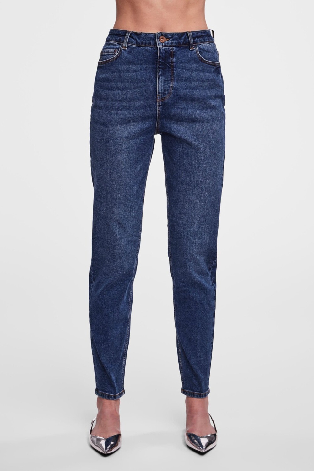 Джинсы Mom Fit Pieces, синий 
Джинсы Mom Fit Pieces, синий