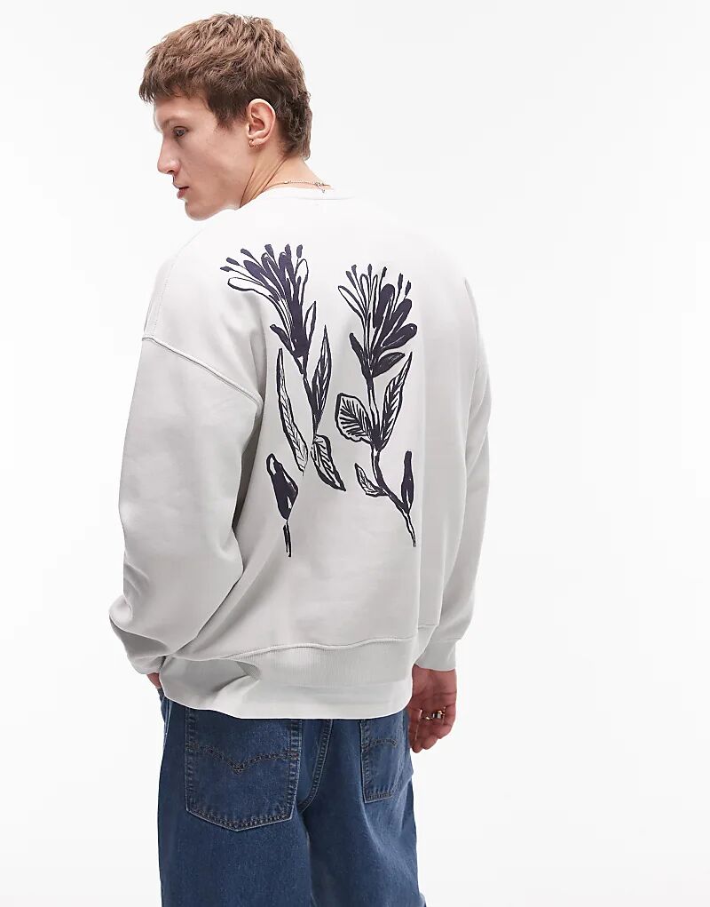 Толстовка Topman свободного кроя с цветочным принтом спереди и сзади в сером цвете 
Толстовка Topman свободного кроя с цветочным принтом спереди и сзади в сером цвете