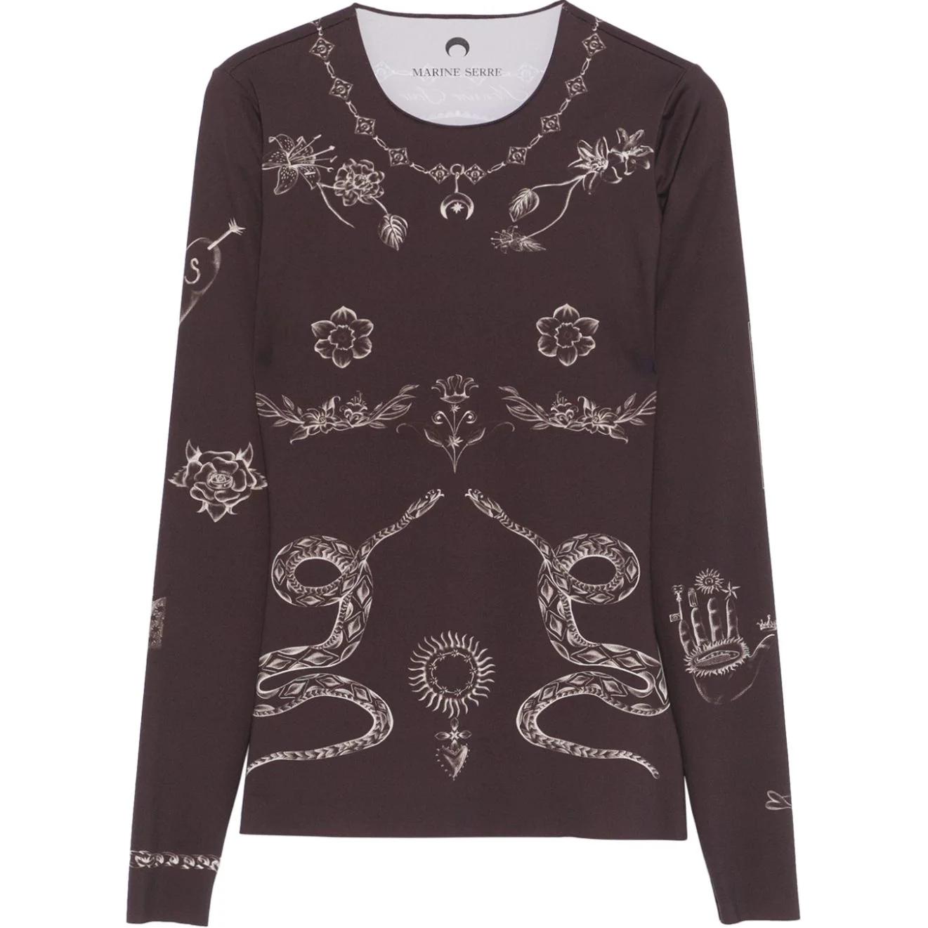 Топ с принтом тату Marine Serre, коричневый
Топ с принтом тату Marine Serre, коричневый