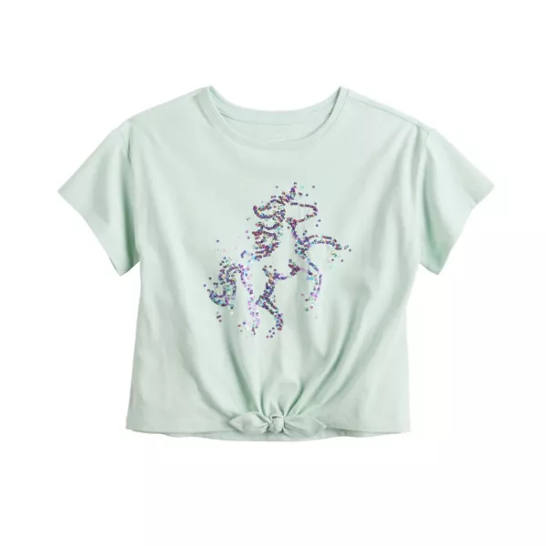 Футболка с коротким рукавом и завязками спереди для девочек 4-12 лет Jumping Beans, цвет unicorn shine mint
Футболка с коротким рукавом и завязками спереди для девочек 4-12 лет Jumping Beans, цвет unicorn shine mint