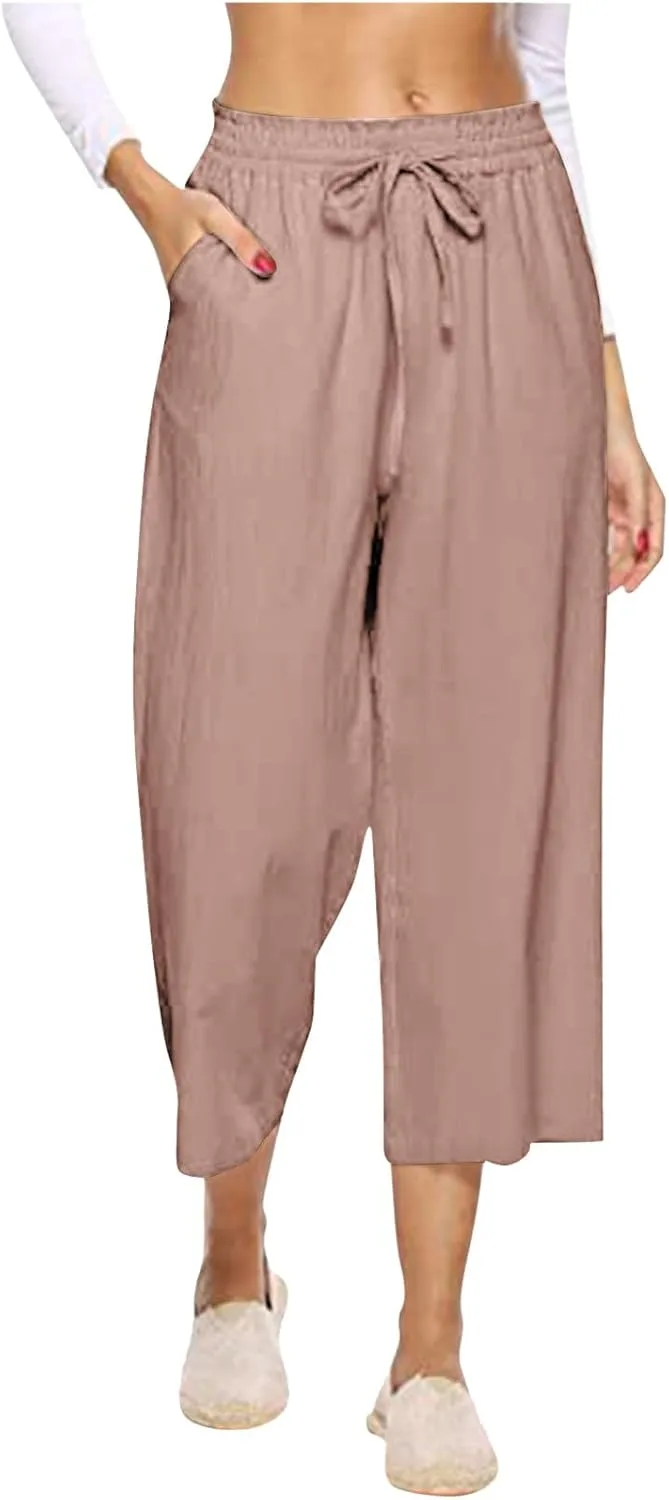 JOAU широкие укороченные брюки для женщин летние капри палаццо повседневные свободные с кулиской высокая посадка карманы
JOAU широкие укороченные брюки для женщин летние капри палаццо повседневные свободные с кулиской высокая посадка карманы