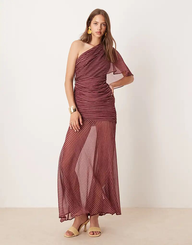 Платье-накидка макси ASOS DESIGN на одно плечо с лифом и сборками в полоску
Платье-накидка макси ASOS DESIGN на одно плечо с лифом и сборками в полоску