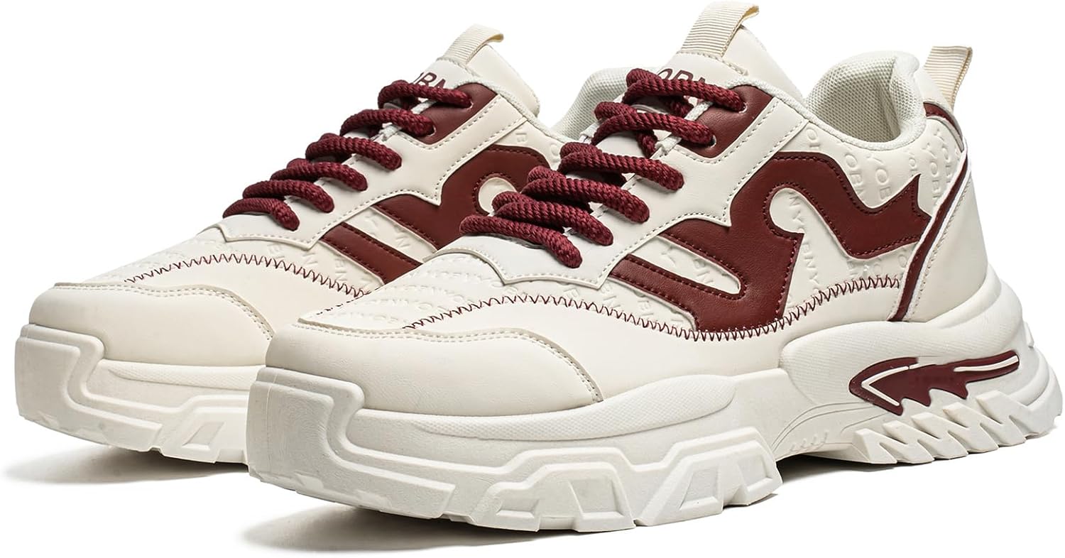 Мужские кроссовки для бега, тенниса, работы и ходьбы, массивные модные кеды, повседневная обувь для мужчин Spwagym, белый/красный
Мужские кроссовки для бега, тенниса, работы и ходьбы, массивные модные кеды, повседневная обувь для мужчин Spwagym, белый/красный