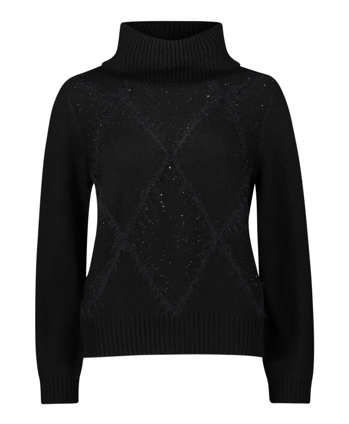 Вязаный свитер с воротником Betty & Co, черный
Вязаный свитер с воротником Betty & Co, черный