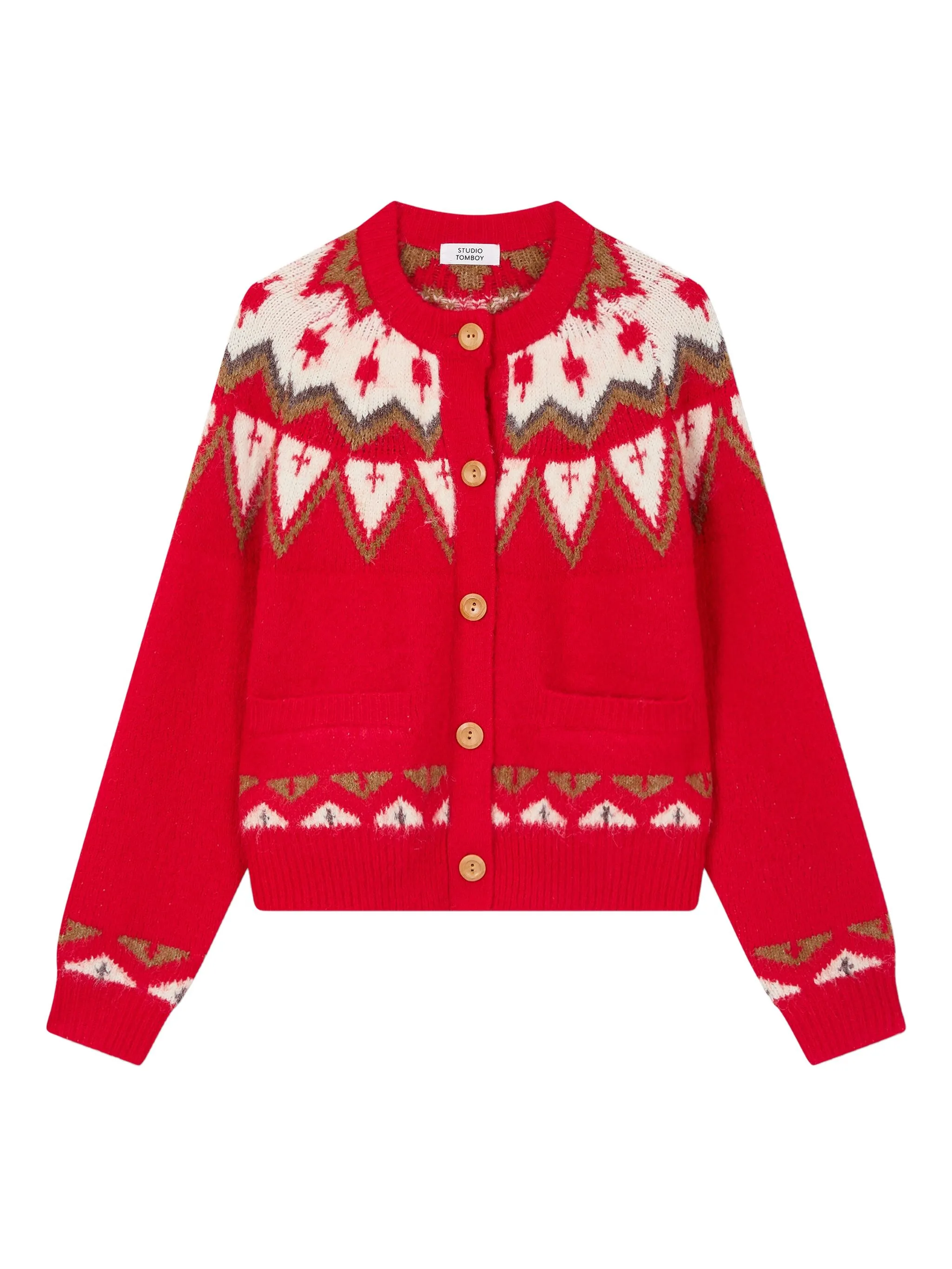 Кардиган с круглым вырезом Tomboy, красный
Кардиган с круглым вырезом Tomboy, красный