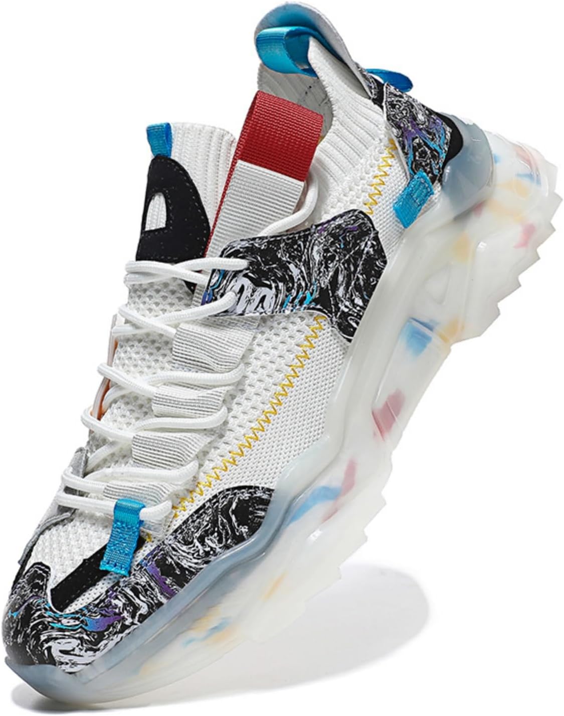 Мужские кроссовки для бега с дышащим верхом из сетки и прозрачной подошвой с градиентом цвета, Дизайн с цветными блоками, легкие с амортизирующей подошвой для повседневного спорта Kelibasi, белый
Мужские кроссовки для бега с дышащим верхом из сетки и прозрачной подошвой с градиентом цвета, Дизайн с цветными блоками, легкие с амортизирующей подошвой для повседневного спорта Kelibasi, белый