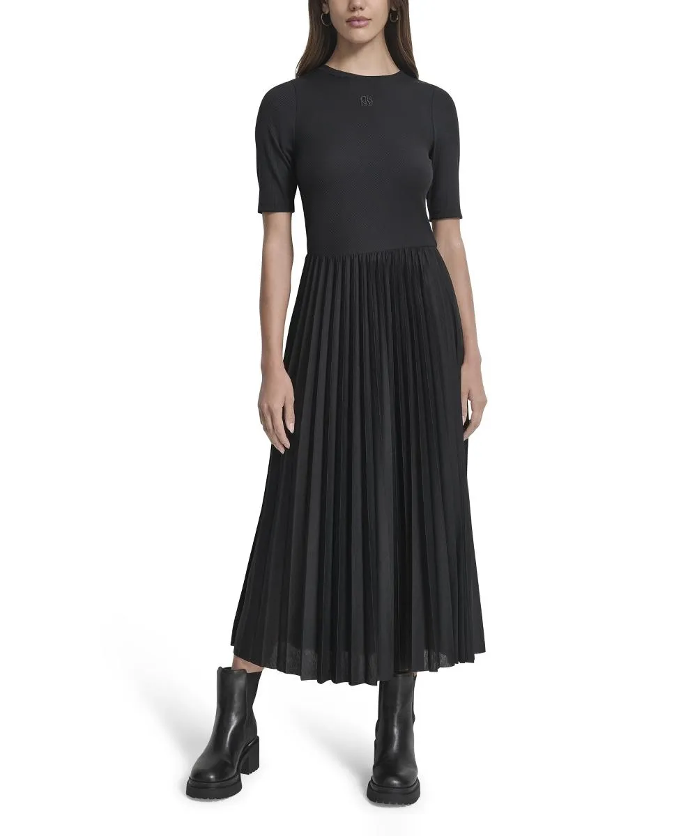 Миди-платье с плиссированной юбкой и французскими рукавами Dkny Jeans, черный
Миди-платье с плиссированной юбкой и французскими рукавами Dkny Jeans, черный