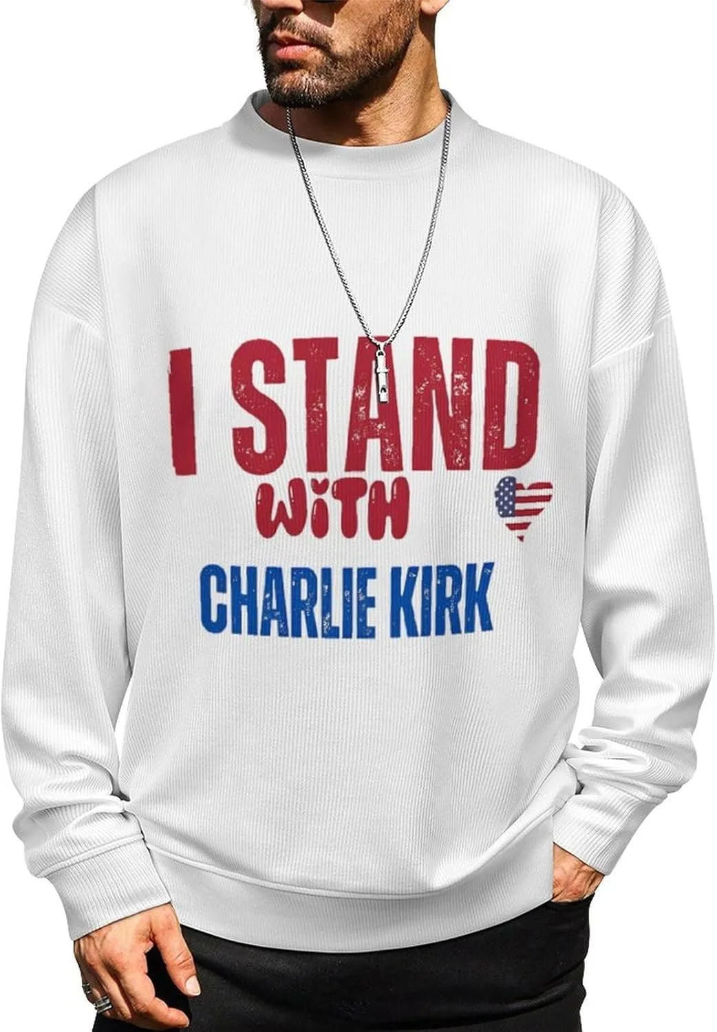 Свитер Charlie Kirk мужской, свободный крой, длинный рукав CONGIRLBOON
Свитер Charlie Kirk мужской, свободный крой, длинный рукав CONGIRLBOON