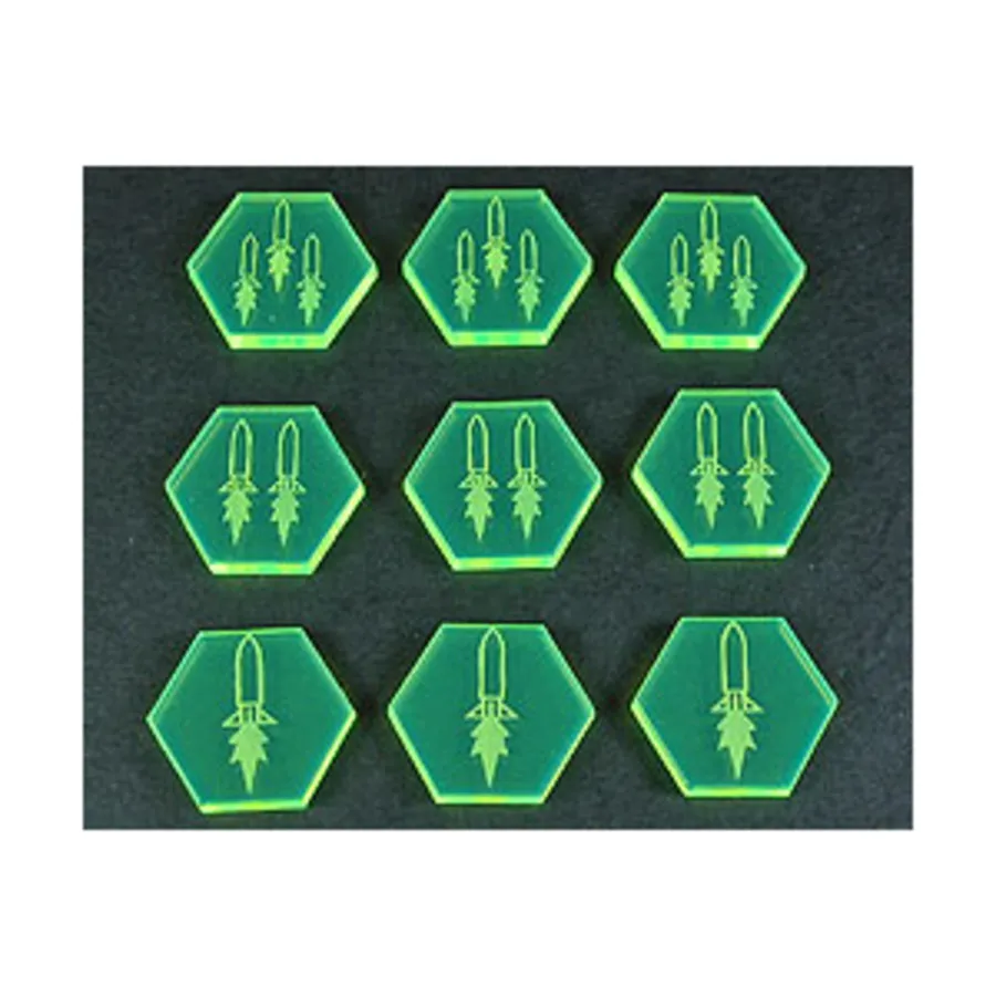 Жетоны космических ракет — флуоресцентный зеленый цвет, Token Sets - Science Fiction (Litko Aerosystems)
Жетоны космических ракет — флуоресцентный зеленый цвет, Token Sets - Science Fiction (Litko Aerosystems)