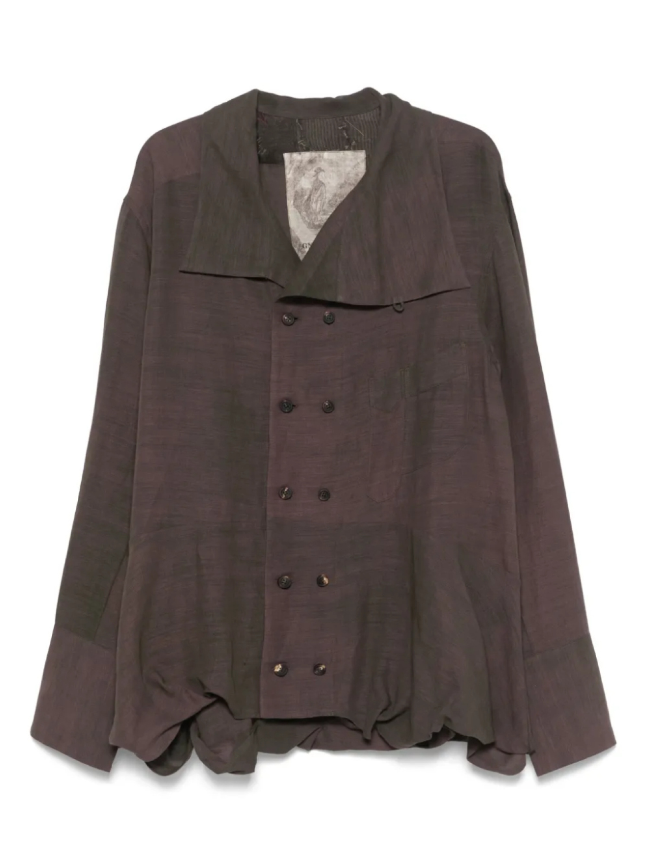 Двубортная рубашка с высоким воротом Ziggy Chen, коричневый
Двубортная рубашка с высоким воротом Ziggy Chen, коричневый