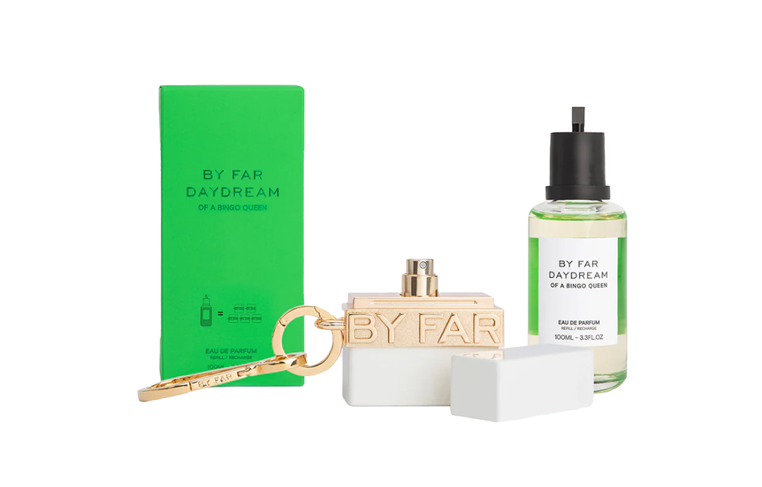 Набор духов bingo queen eau de parfum 100 мл + перезаправляемый шарм + браслет с пряжкой-кольцом By Far
Набор духов bingo queen eau de parfum 100 мл + перезаправляемый шарм + браслет с пряжкой-кольцом By Far