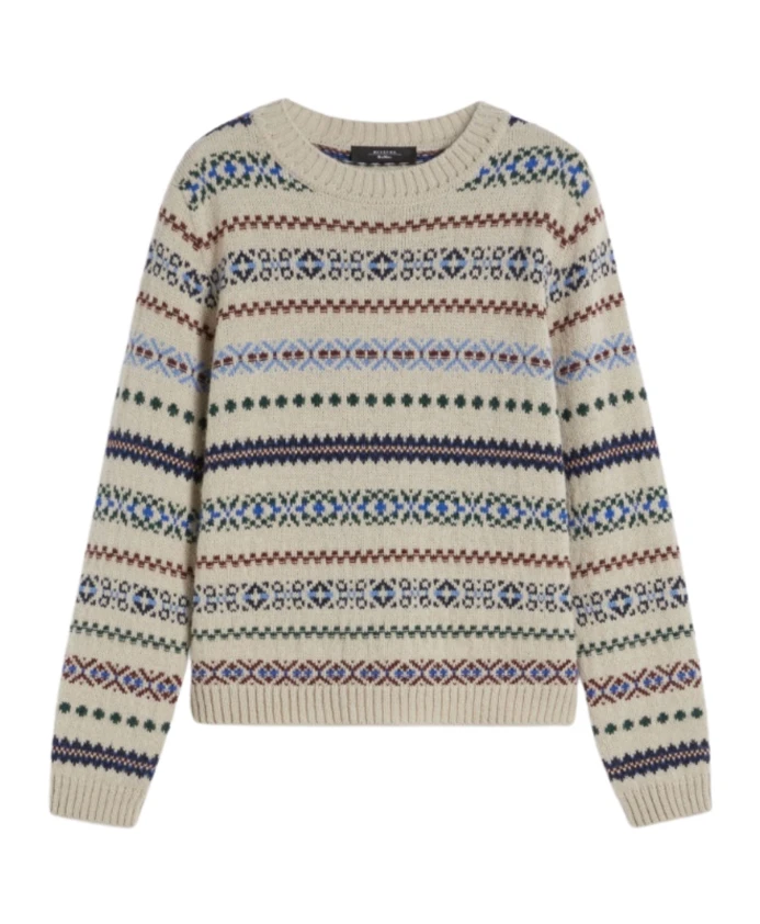 Бежевый жаккардовый пуловер Weekend Max Mara, мультиколор
Бежевый жаккардовый пуловер Weekend Max Mara, мультиколор