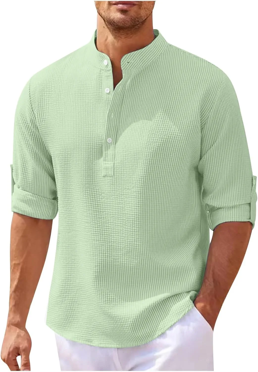 Мужская повседневная рубашка с длинным рукавом Henley, летняя, дышащая
Мужская повседневная рубашка с длинным рукавом Henley, летняя, дышащая