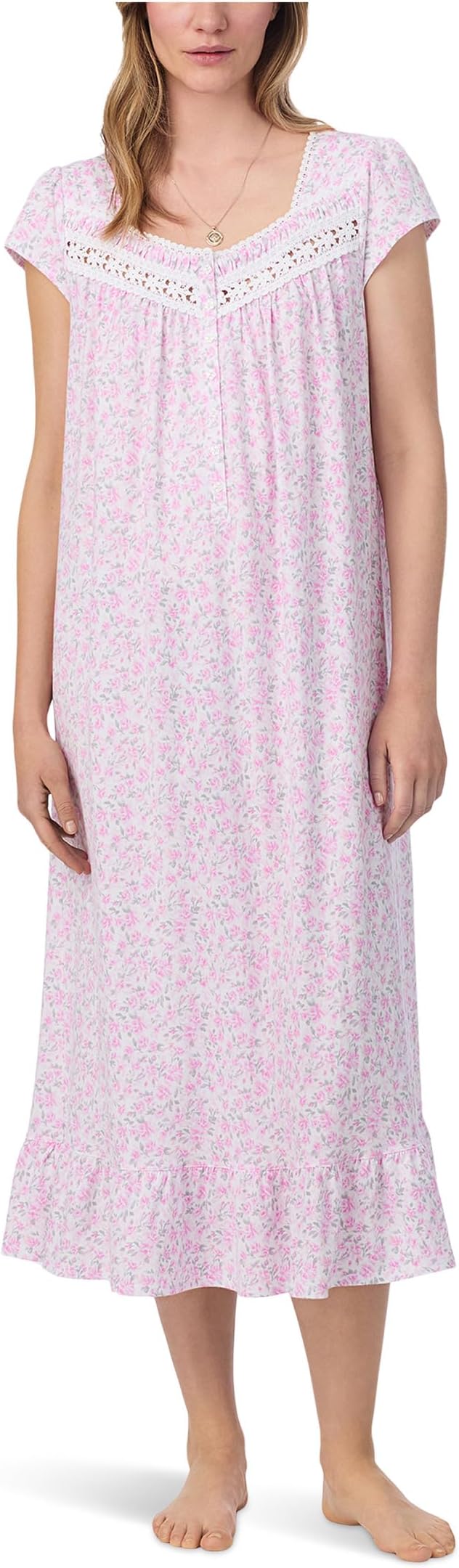 Ночная рубашка Eileen West Cotton Knit Cap Sleeve Long Nightgown, цвет Pink Ground Rosebud
Ночная рубашка Eileen West Cotton Knit Cap Sleeve Long Nightgown, цвет Pink Ground Rosebud