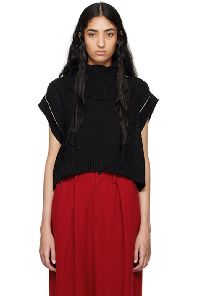 Черный аран жилет Y's
Черный аран жилет Y's