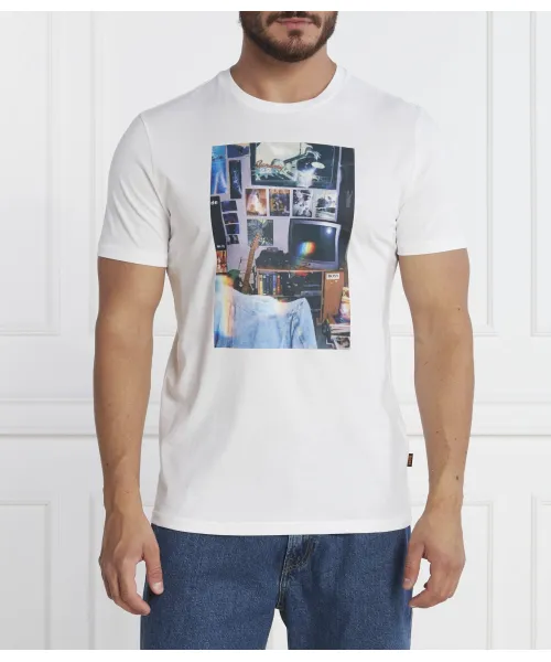 Футболка «Вечная память» Regular fit Boss Orange, белый 
Футболка «Вечная память» Regular fit Boss Orange, белый