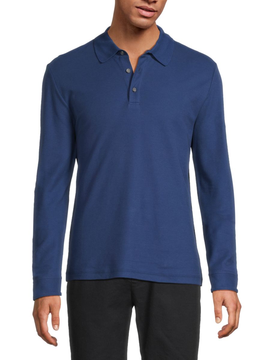 Рубашка-поло с длинным рукавом из хлопка пима Vince, цвет Regal Blue
Рубашка-поло с длинным рукавом из хлопка пима Vince, цвет Regal Blue
