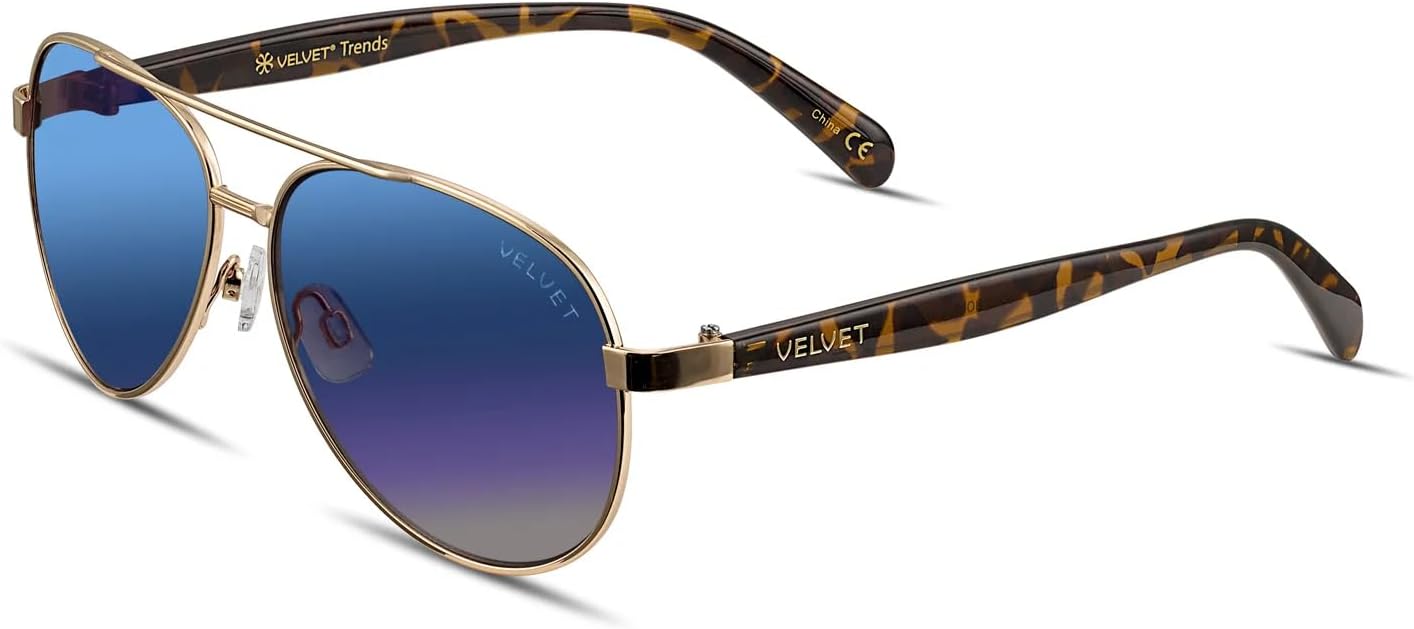 Солнцезащитные очки Velvet Eyewear Avitor для женщин, модель Bonnie, золотистый оттенок - 100% защита от УФ-излучения - разработаны для женщин - произведено в США, размер Medium, Gold
Солнцезащитные очки Velvet Eyewear Avitor для женщин, модель Bonnie, золотистый оттенок - 100% защита от УФ-излучения - разработаны для женщин - произведено в США, размер Medium, Gold