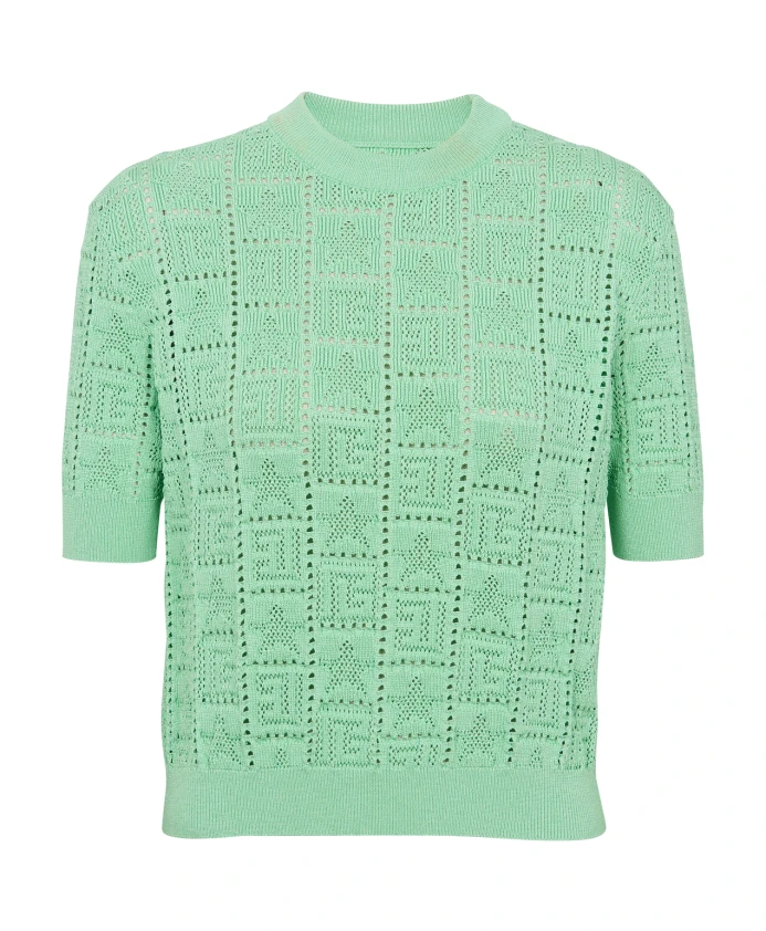 Вязаный свитер с монограммой Balmain, зеленый
Вязаный свитер с монограммой Balmain, зеленый