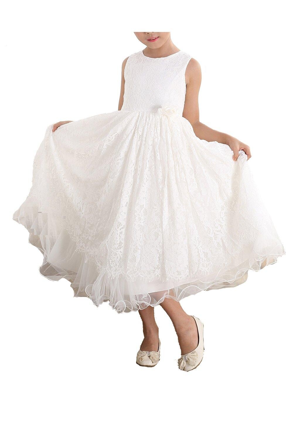 Кружевное платье для девочек-цветочниц Cinda, бежевый 
Кружевное платье для девочек-цветочниц Cinda, бежевый